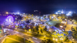 Aerial view of Jerudong Park Playground, another popular tourist attraction in Jerudong, Brunei Darussalam