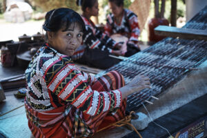 Dreamweavers (a T'boli T'nalak master weaver), wearing traditional clothing